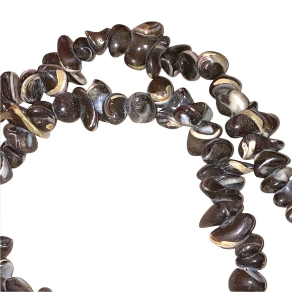 Vintage Banded Agate Bead Beaded Necklace 28” - Picture 3 of 4